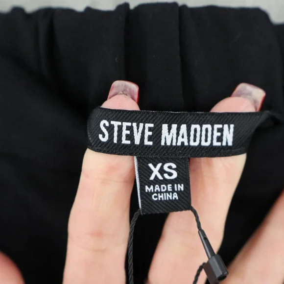 Steve Madden Dara Capri Leggings Womens XS Black Minimalist Preppy Trendy NWT - Picture 3 of 16